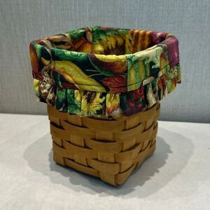 Longaberger Handwoven Basket 1996 Vegetable Cloth Liner Fall Tissue Spoon Rectan